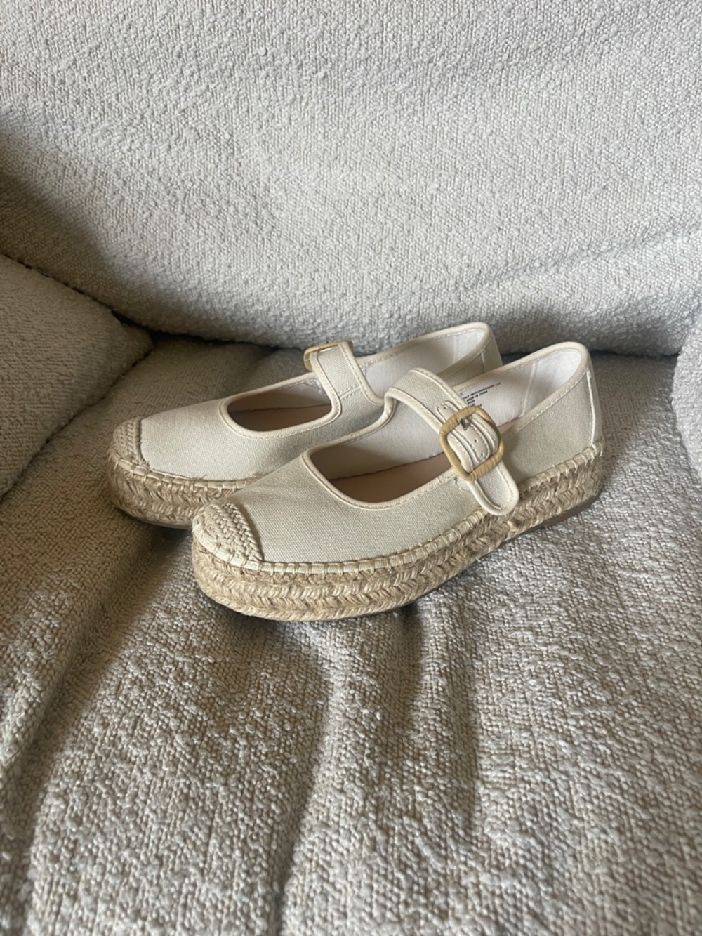 Falls Creek Cream Canvas Mary Jane Espadrille Platform